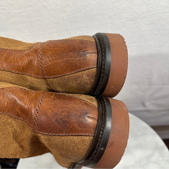 Frye Wallace brown suede lace up boot leather distressed - Picture 14 of 15